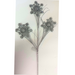 The 31" Silver Snowflake Spray (Product Code: 64494-Silver) showcases a beautiful silver decorative twig adorned with three delicate snowflake ornaments, all set against a pristine white backdrop.