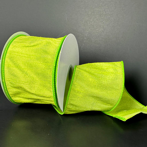 2.5"X10Y Lime    Faux Dupioni Ribbon 72434-40-09